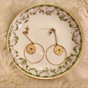 Celestial Witchy Green Stone Dangly Earrings